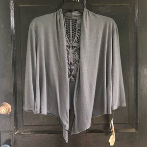 L8ter cardigan with lace back. NWT